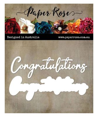 Paper Rose - Congratulations Script Layered Cutting Die
