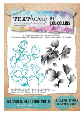 Text{ures} By Lou Collins - Magnolia Halftone Vol II 3stamps &amp; 3 Cutting Die