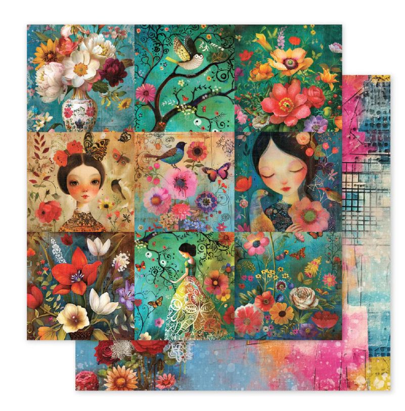 Paper Rose - Portraits In Bloom C 12x12 Single Sheet