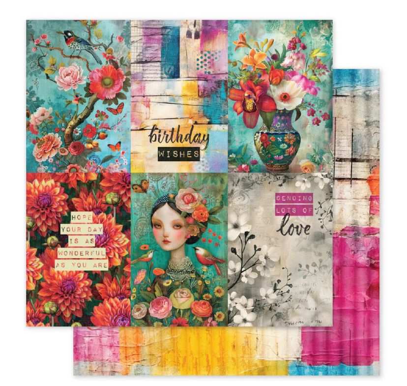 Paper Rose - Portraits In Bloom E 12x12 Single Sheet