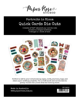 Paper Rose - Portraits In Bloom - 6x8 Quick Cards Die Cuts