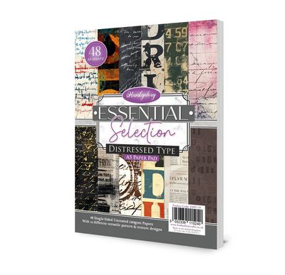 Hunkydory Crafts - Distressed Type Essential Selection Paper Pad