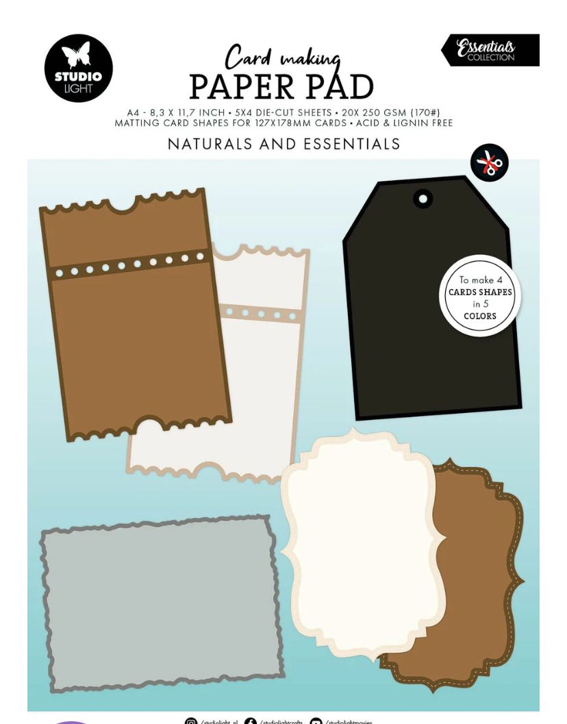 SL Essentials - Naturals Matting Card Shapes Card Making Pad 4 Shapes