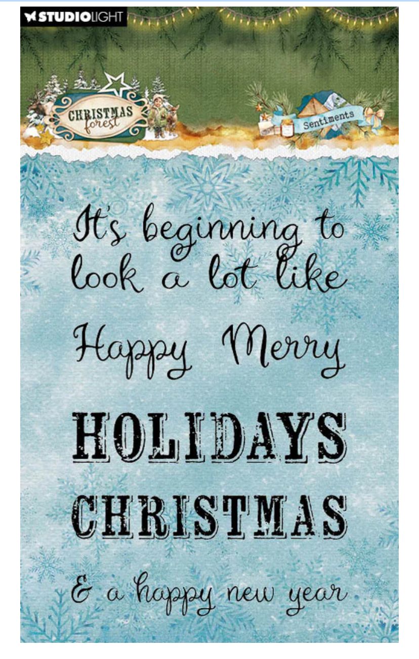 SL - Christmas Forest Sentiments Clear Stamp Set 6pcs