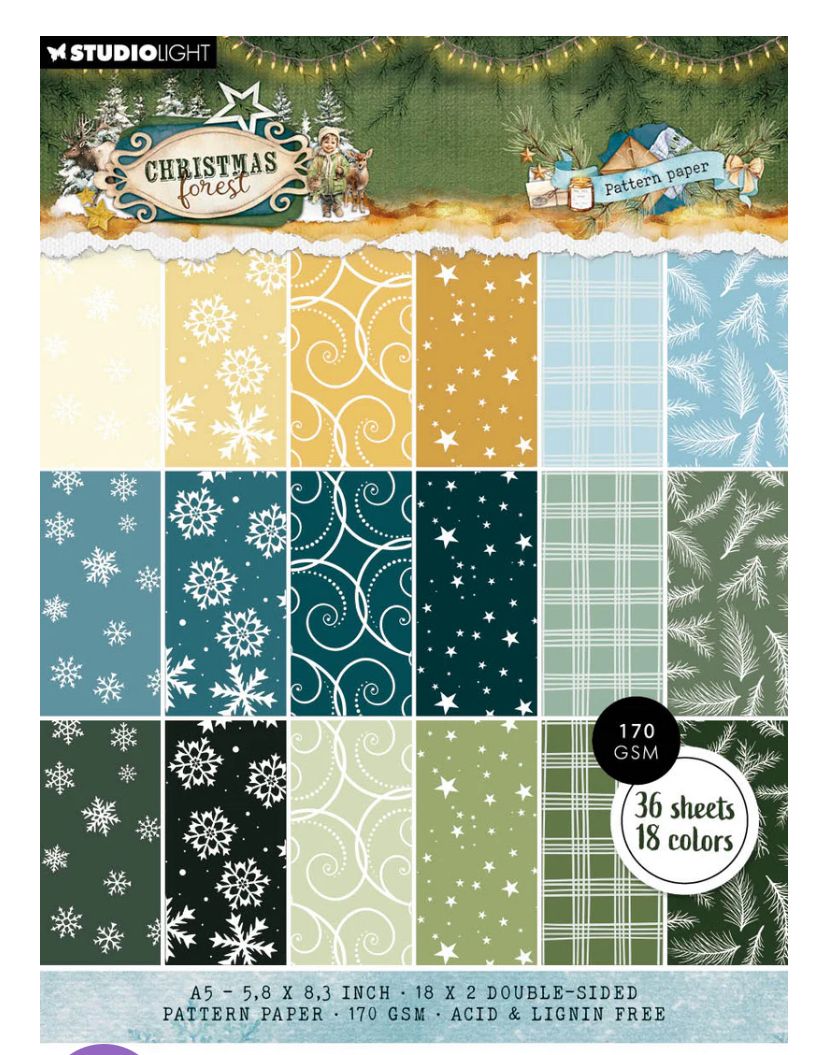 SL - Christmas Forest Pattern Paper Pad 36 Sheets