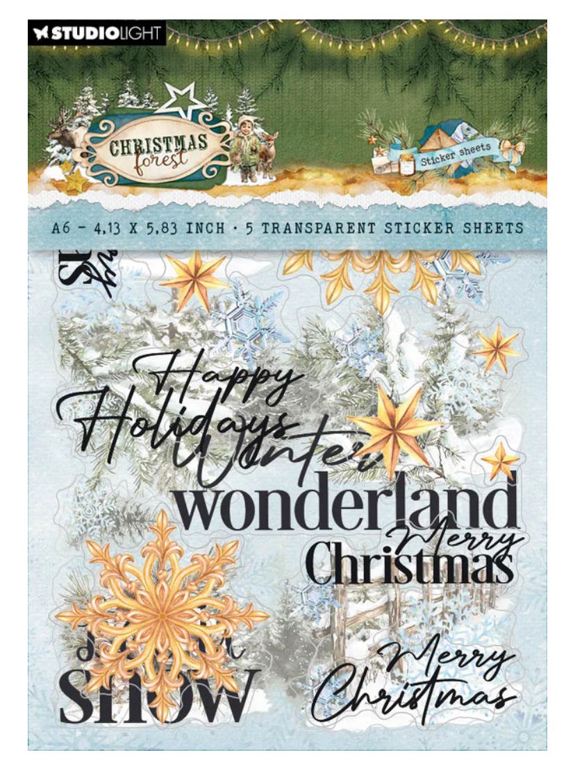 SL - Christmas Forest - Transparent Sticker Elements &amp; Texts 5 Sheets