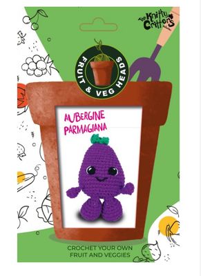 Find It Trading - Knitty Critters Fruit &amp; Veg Heads Aubergine Parmigiana