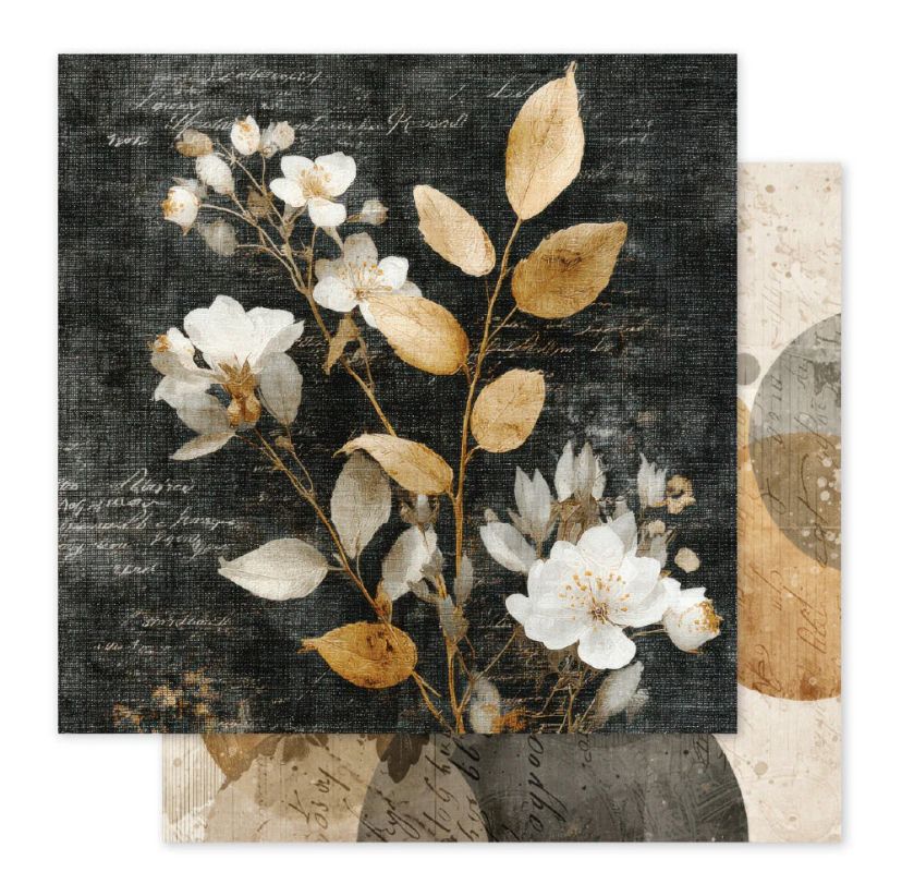 Paper Rose - Ink &amp; Ivory B 12x12 Single Sheet