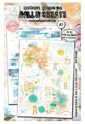AAL&amp;CREATE - Rub Ons, Teal Dreams #2  A5 Sheet