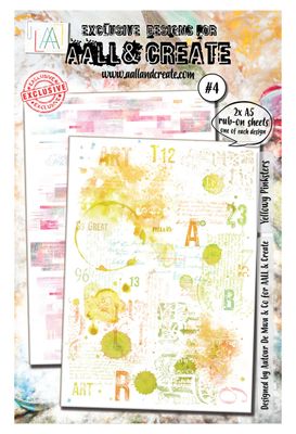 AAL&amp;CREATE - Rub Ons, Yellowy Pinkster #4 A5 Sheet