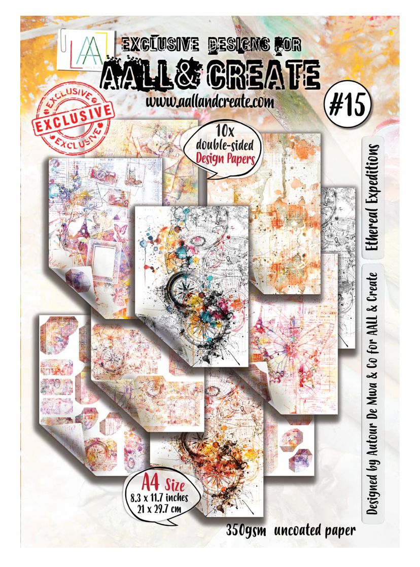AAL&amp;CREATE - Ethereal Expeditions A4 Designer Paper #15  A4 Sheet