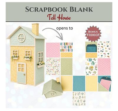 Craftreat Scrapbook Blank - Tall House Kit (White)