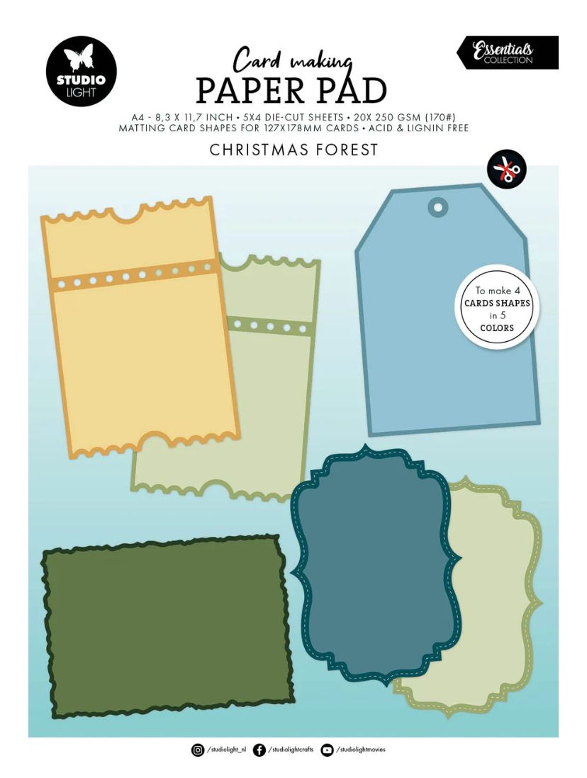 SL Essentials - Christmas Forest - Card Making Paper  Matting Card Shapes