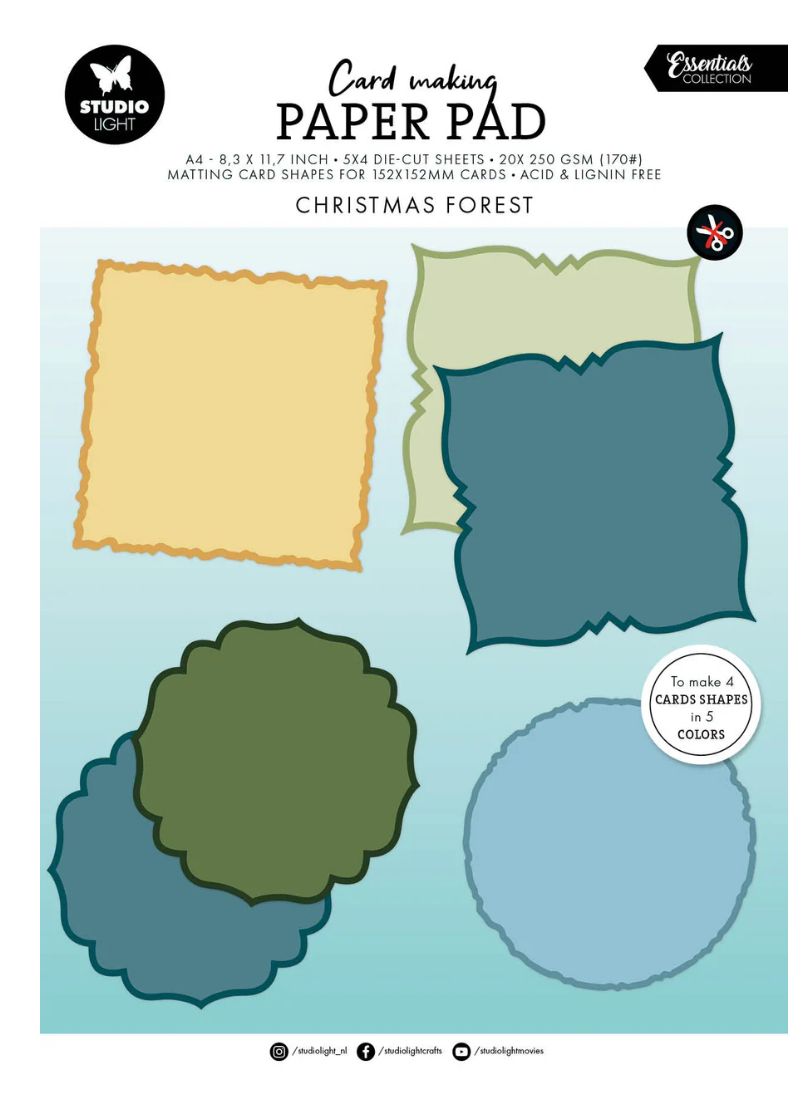 SL Essentials - Christmas Forest - Card Making Paper  Matting Card Shapes