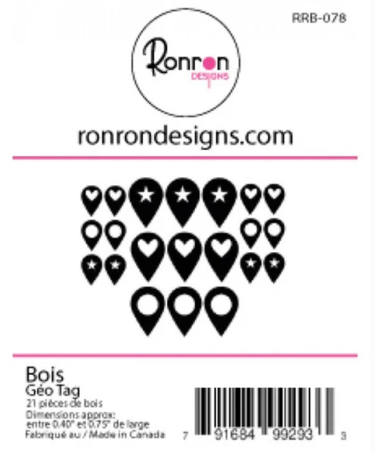 Ron Ron Designs - Wood Geotag Pcs