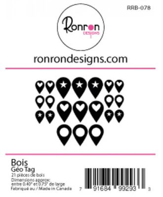 Ron Ron Designs - Wood Geotag Pcs