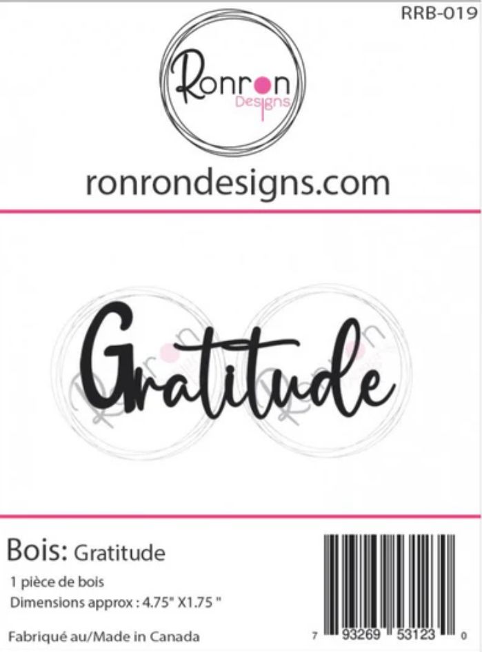 Ron Ron Designs - Wood Gratitude Sentiment