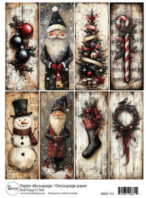 Ron Ron Designs - Rice Paper, Noel Rouge Et Noir