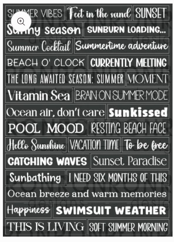 Ron Ron Designs - Stickers, Summertime (Black)