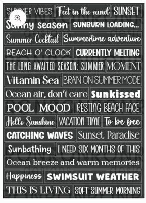 Ron Ron Designs - Stickers, Summertime (Black)