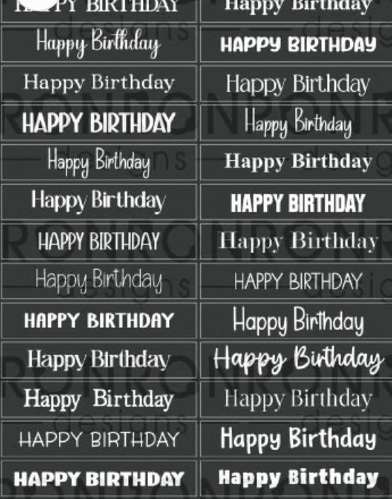 Ron Ron Designs - Stickers, Happy Birthday (Black)