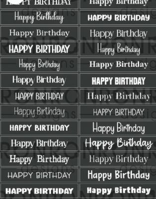 Ron Ron Designs - Stickers, Happy Birthday (Black)