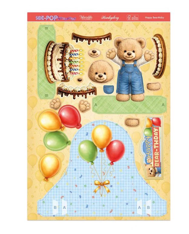Hunkydory Crafts - Happy Bear-Thday  Side Pop Stepper Card