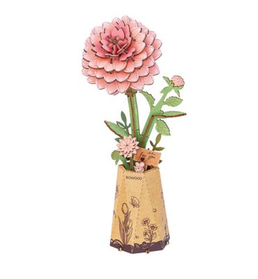 Rowood 3D Wooden Puzzles - Pink Dahlia