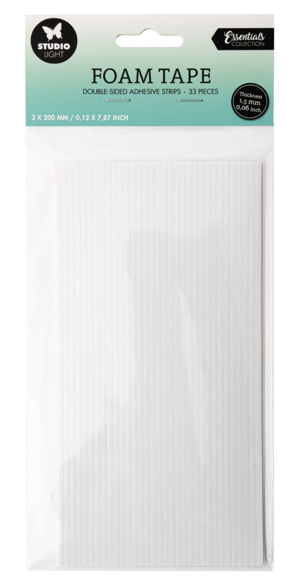 SL Essentials - Double Sided Foam Strips, White 33pcs