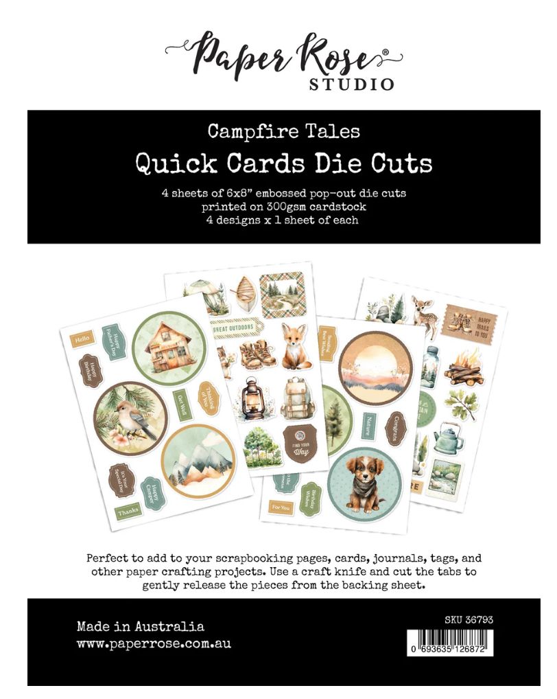 Paper Rose Studio - Campfire Tales 6x8 Quick Cards Die Cuts