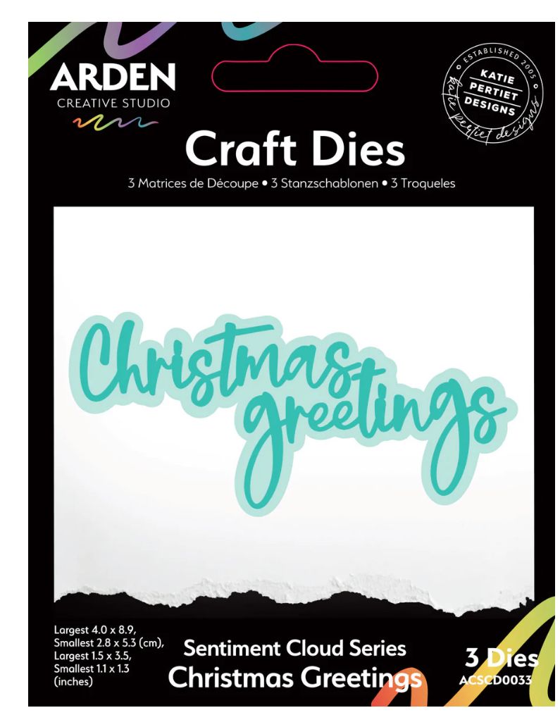 Arden Creative Studio - Cloud Series Christmas Greetings Sentiment Cutting Die Set