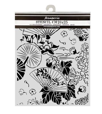 Stamperia - Oriental Garden Fans Laser Cut Stencil 1pc