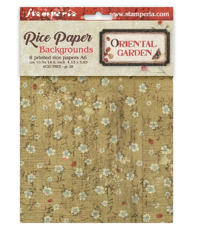 Stamperia - Oriental Garden A6 Background Rice Paper