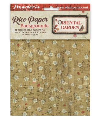 Stamperia - Oriental Garden A6 Background Rice Paper