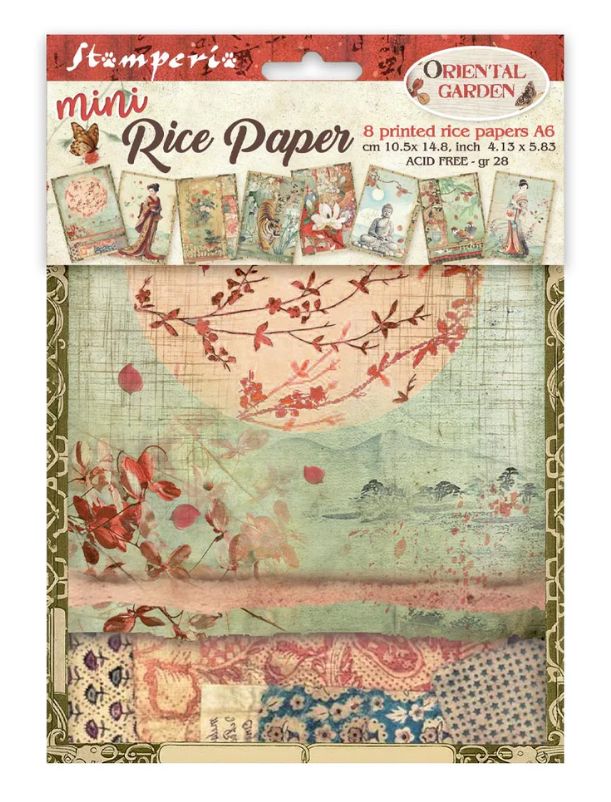 Stamperia - Oriental Garden A6 Mini Rice Paper 8 Sheets