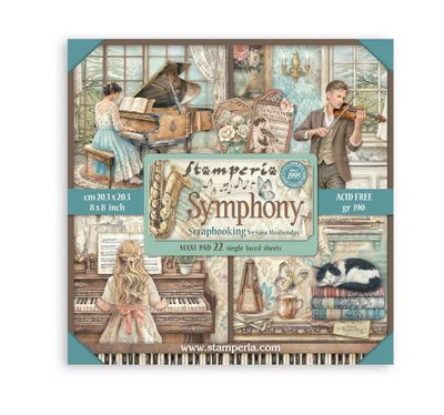 Stamperia - Symphony Single Face 8x8 Maxi Paper Pad 22 Sheets