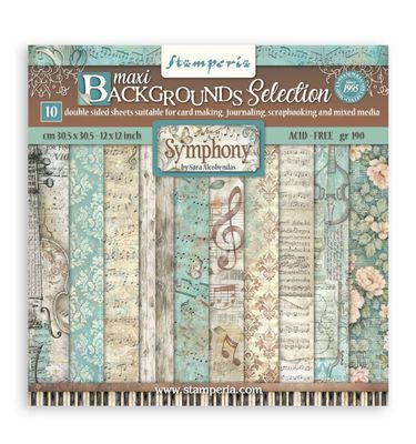 Stamperia - Backgrounds Symphony 12x12 Paper Pad 10 Sheets