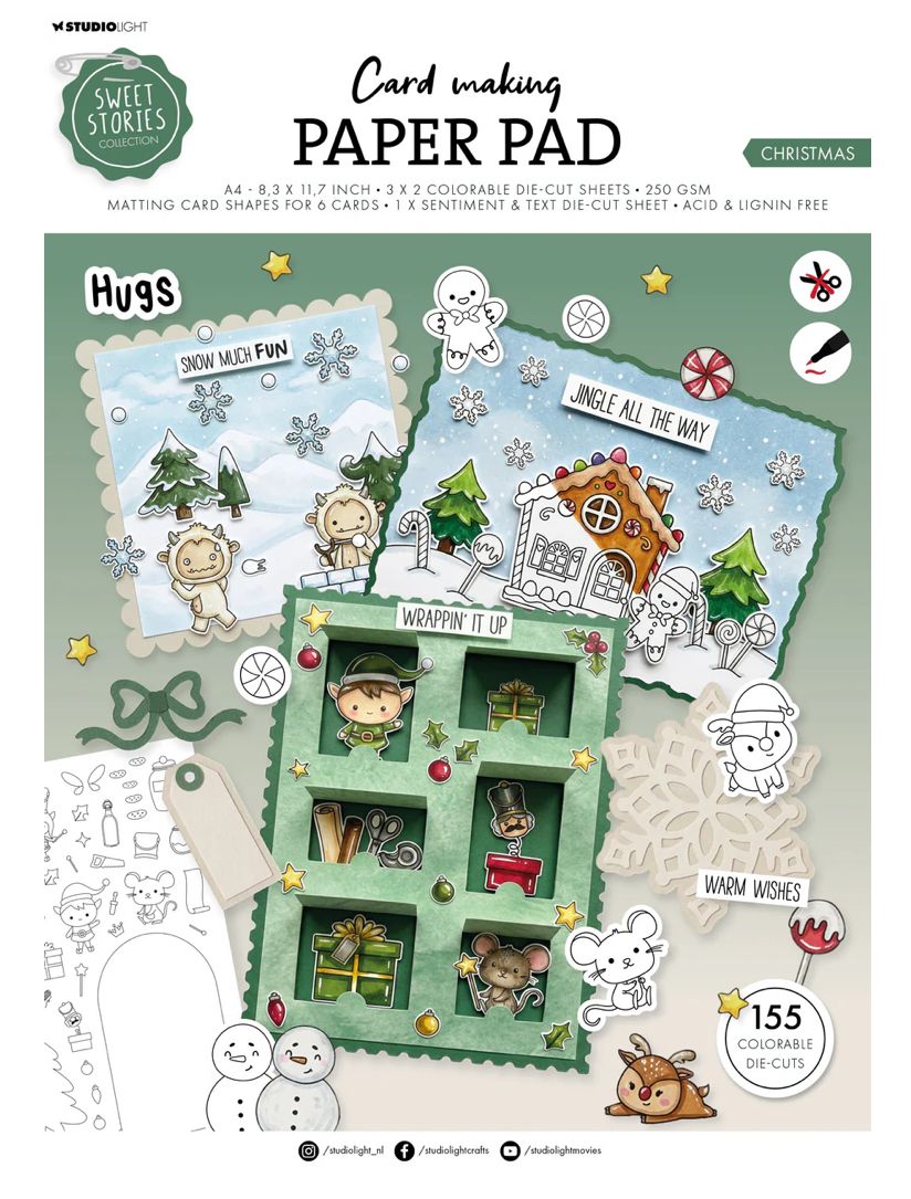 SL- Sweet Stories Card Making Christmas Pad 13 Sheets