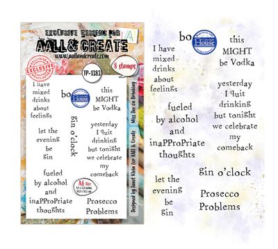 AALL&amp;CREATE - Miss Dee On Drinking A6 Stamp Set
