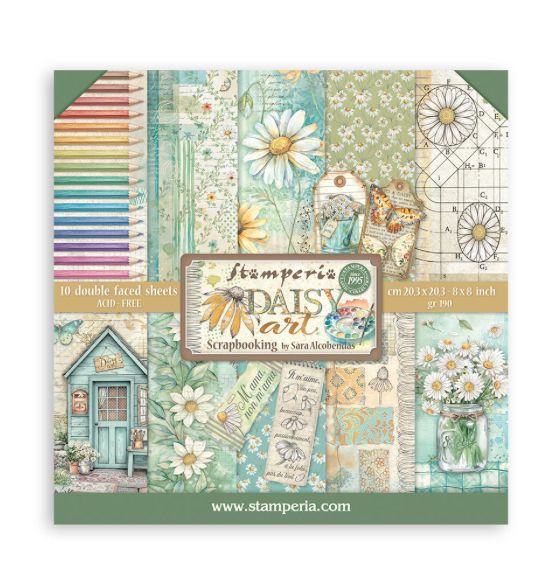 Stamperia - Daisy Art,  8x8 Paper Pad