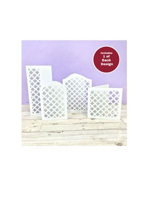 Hunkydory Crafts - Trellis White Card Bases 4pk