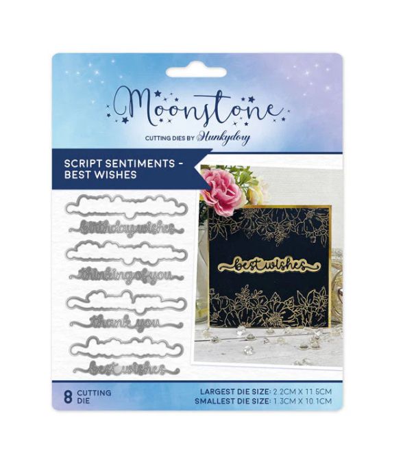 Hunkydory Moonstone - Best Wishes Script Sentiment Cutting Die