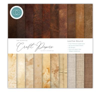 Craft Consortium - Leather Bound   6x6 Essential Craft Paper Pad