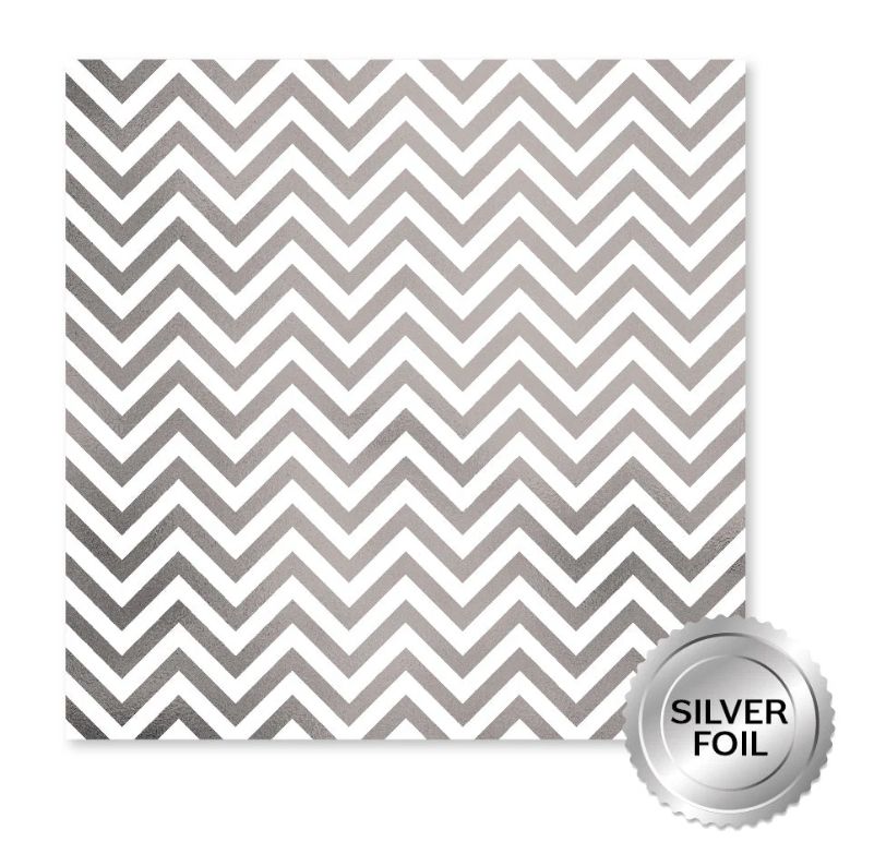 Paper Rose Studio - Lavender &amp; Roses Silver Foil F 12 X12 Single Sheet