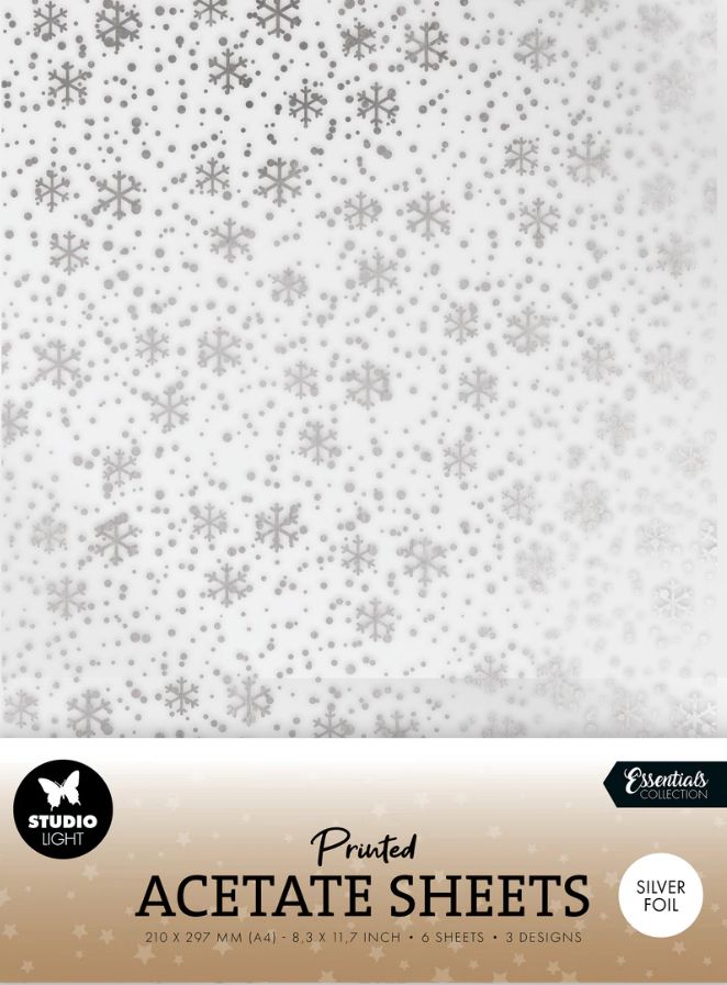 SL- Essentials Silver Snowflake Acetate 6 Sheet/pk