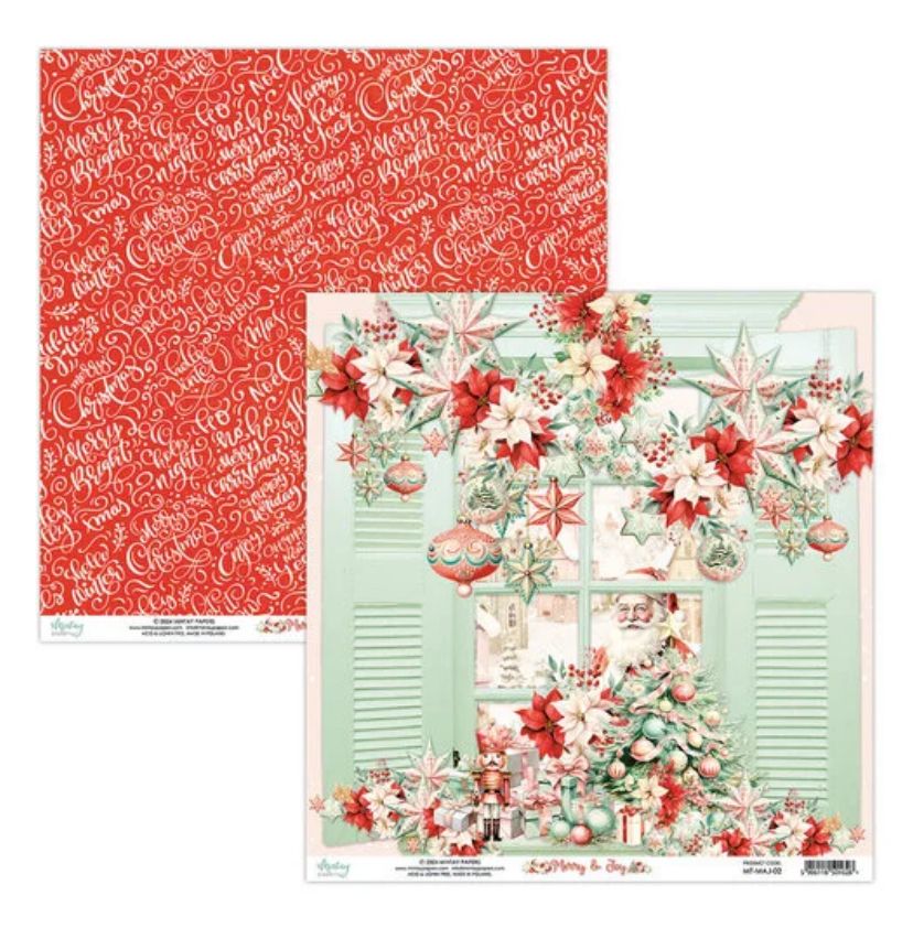 Mintay - Merry &amp; Joy 12x12 Patterned Paper 02  Single Sheet