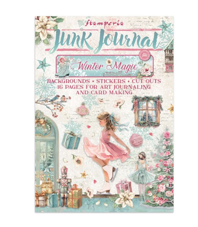 Stamperia - Winter Magic Junk Journal, Stickers,c Cut Outs, Backgrounds
