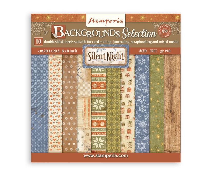 Stamperia - Silent Night Backgrounds Printed Pad 10 Sheets