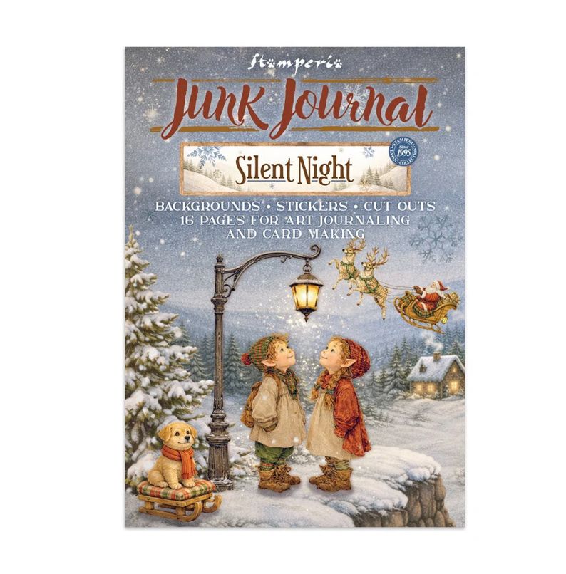 Stamperia - Silent Night Junk Journal, Backrounds, Stickers Cut Outs
