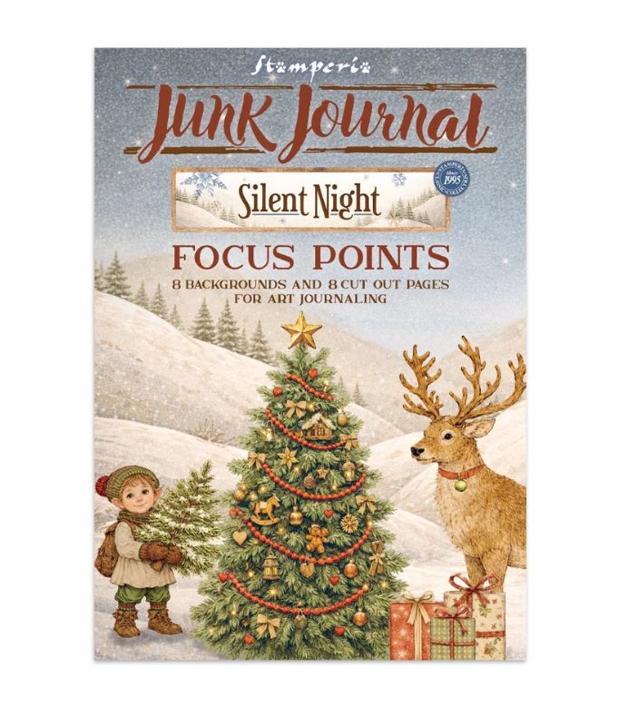 Stamperia - Silent Night Focus Point Junk Journal, Backgrounds, Cut Outs